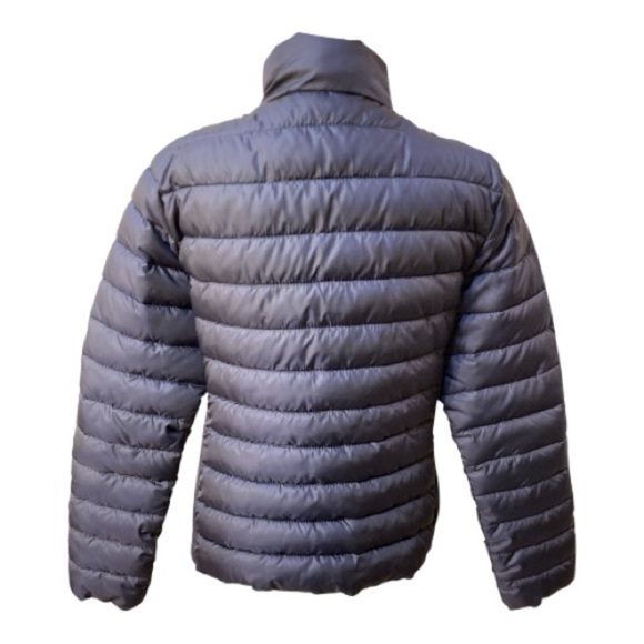 NWOT Women’s Ci Sono Navy Blue Puffer Jacket With Pink Tinted Gold Zippers - Picture 3 of 4